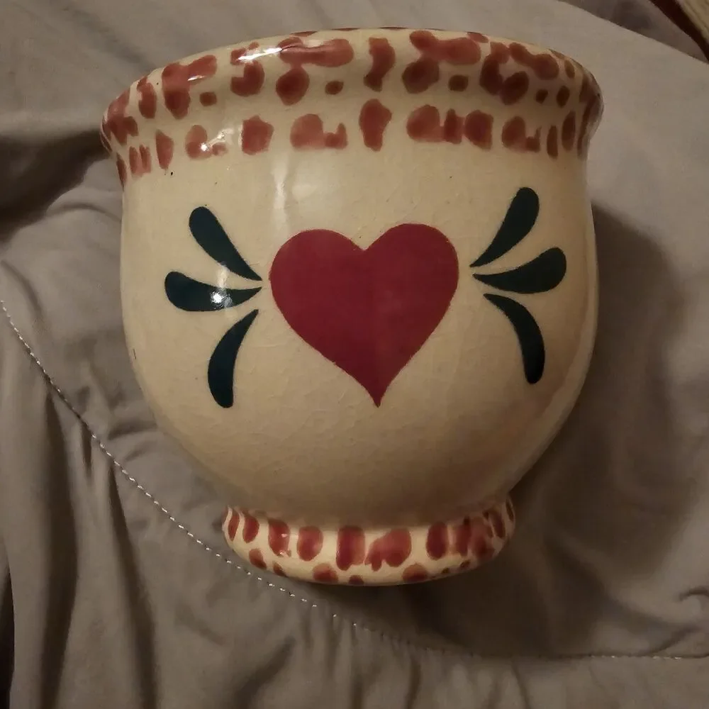 Vintage HEART Pottery Stoneware Valentine's Day